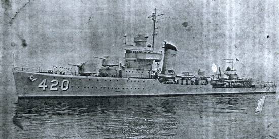 Early photo of USS Buck DD-420, destroyer sunk off Anzio in World War II.