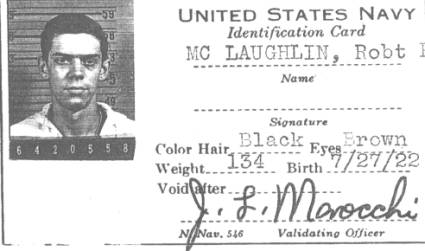 Robert F. McLaughlin Radioman 3/c USN Navy ID card